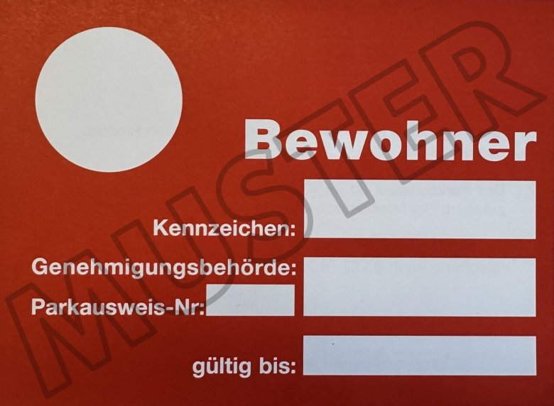 Auf dem Bild ist ein Anwohnerparkausweis zu sehen