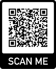 Es ist ein QR-Code zu sehen, darunter steht "SCAN ME".