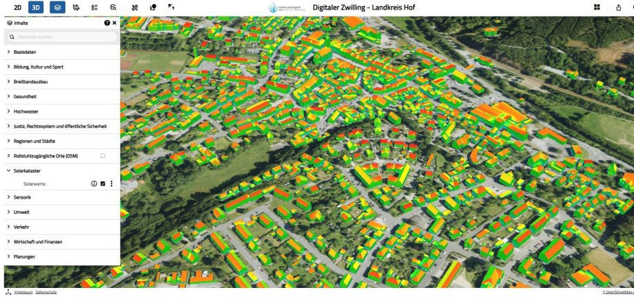 Auf dem Bild ist ein Solarkataster zu sehen