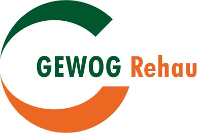 Die Grafik zeigt das Logo der GEWOG Rehau.