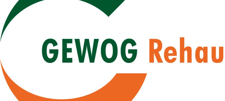 Die Grafik zeigt das Logo der GEWOG Rehau.