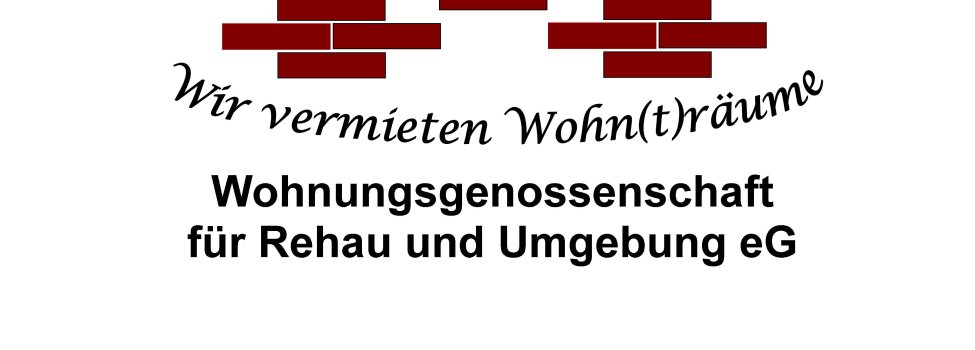 Die Grafik zeigt das Logo der Wohnungsgenossenschaft für Rehau und Umgebung eG.