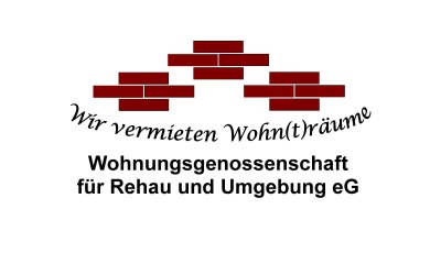 Die Grafik zeigt das Logo der Wohnungsgenossenschaft für Rehau und Umgebung eG.