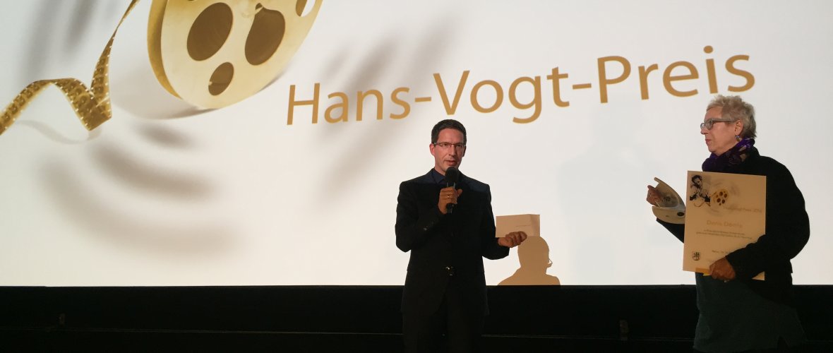 Das Bild zeigt die Hans-Vogt-Filmpreisträgerin Dörrie von 2016.