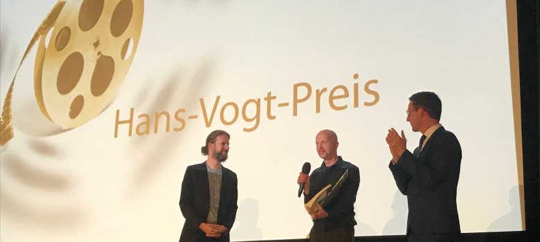 Das Bild zeigt den Hans-Vogt-Filmpreisträger Helmer von 2018.