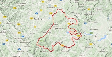 Die Grafik zeigt eine Karte, auf welcher die Siebensterntour eingezeichnet ist.