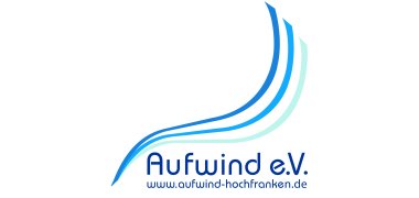 Die Grafik zeigt das Logo "Aufwind e.V. www.aufwind-hochfranken.de